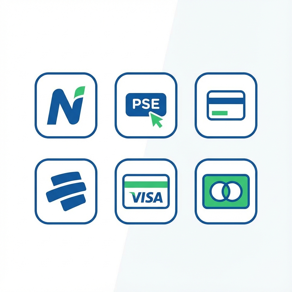 Métodos de Pago: Nequi, PSE, Bancolombia, Visa, Mastercard, Bitcoin